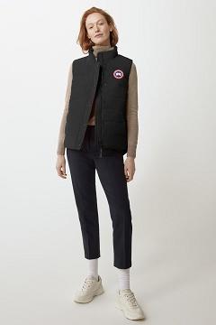 Chamarras Canada Goose Mujer Mexico - Freestyle Chalecos Negros OT5019286